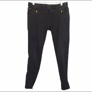 Leara Black distressed jeggings w/‎ zippers jeans